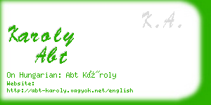 karoly abt business card